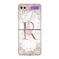 Head Case Designs Officially Licensed Nature Magick Letter R Rose Gold Floral Monogram 2 Matte Vinyl Sticker Skin Decal Cover Compatible with Samsung Galaxy Z Flip / 5G