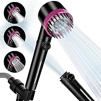 Luxsego High Pressure Shower Heads with Handheld Sprayer, Filtered Shower Head Soften Hard Water with Scalp Massager for Skin & Hair Care, 3 Settings Multi Functional Detachable Shower Head (Black)