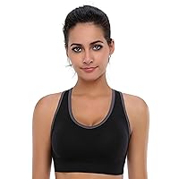 Women's Seamless Racerback Sports Bra High Impact Support Yoga Gym Workout Fitness