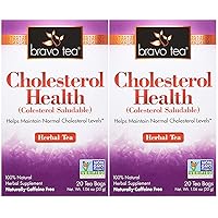 Bravo Tea Cholesterol Health Herbal Tea Caffeine Free, 20 Tea Bags, 2 Count