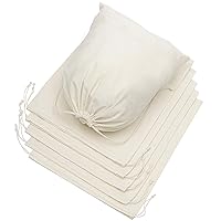 100 Percent Cotton Muslin Drawstring Bags 6/12/24 Pack For Storage Pantry Gifts Shoes