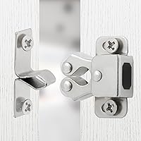 HOMOTEK 12 Pack Double Roller Cabinet Catches for Cupboard Closet,Dual Roller Cabinet Latches, Retro Cabinet Lock Cabinet Fastener, Cabinet Holder,Cabinet Clasp for Kitchen(Satin Nickel)