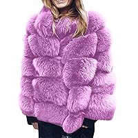 XUNRYAN Womens Luxury Faux-Fur Jacket Winter Warm Coats Long Sleeve Shaggy Cardigan Fluffy Outerwear 2023 Fashion Clothes