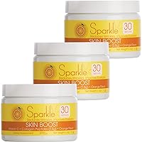 Sparkle Skin Boost (Orange) [30-Serves] (3-Pack) Verisol Collagen Peptides Protein Powder Vitamin C Supplement, 3X 4.4oz