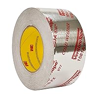 3M Venture Tape UL181A-P Aluminum Foil Tape 1581A, Rigid and Flexible Duct Seaming, Durable, Cold Weather Adhesion, 3.89 in x 60 yd, 2 mil