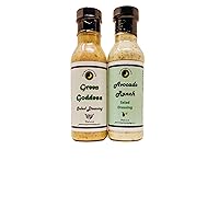 Premium | Salad Dressing Variety 2 Pack | Avocado Ranch Salad Dressing | Green Goddess Salad Dressing | Crafted in Small Batches