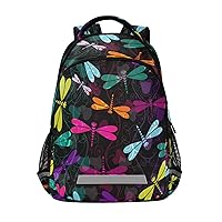 Colorful Dragonfly Backpacks Travel Laptop Daypack School Book Bag for Men Women Teens Kids