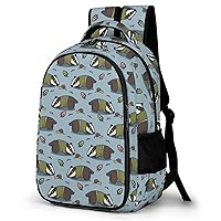 Cute Cartoon Badger Laptop Bag Double Shoulder Backpack Casual Travel Daypack for Men Women to Picnics Hiking Camping