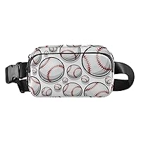 Baseball Ball Belt Bag for Women Men Water Proof Fanny Bags with Adjustable Shoulder Tear Resistant Fashion Waist Packs for Hiking