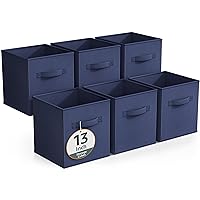 Sorbus Fabric Storage Cubes - 6 Foldable Storage Bins for Organizing Pantry, Cubbies, Toy Box - Clothes Storage & Closet Organizer - 13 Inch Collapsible Cube Baskets for Shelves with Handle