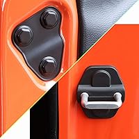 8-Pack Door Screw Protector Cover Trim Door Lock Cover for 2018 2019 2020 2021 2022 2023 2024 Jeep Wrangler JL JT 4XE Sport S Rubicon Deluxe Sport Utility Black ABS (2-Door/4-Door) (Pack of 8)