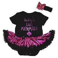 Petitebella Daddy's Little Mermaid Baby Dress Nb-18m