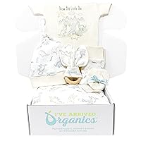 Baby Boy Gift Set, Organic Baby Clothes, Dinosaurs, Littles Adventure’s Await, Baby Care Package, Newborn Clothing (3-6M Short Sleeve White)
