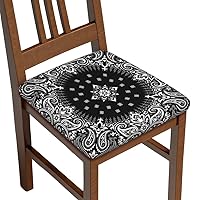 Seat Covers for Dining Room Chairsset of Set of 4, Abstract Paisley Silk Scarf Pattern Style Stretch Chair Seat Covers Cushion Slipcovers for Kitchen Office