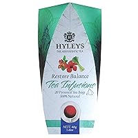 Hyleys Herbal Tea with Rosehip Hibiscus & Peppermint Leaf (Tea Infusions Collection - Restore Balance) - 12 Pack - 240 Tea Bags total