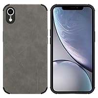 Case Compatible with Apple iPhone XR in Sand Grey - Protective Cover Made of TPU Silicone with Noble Artificial Suede Backside