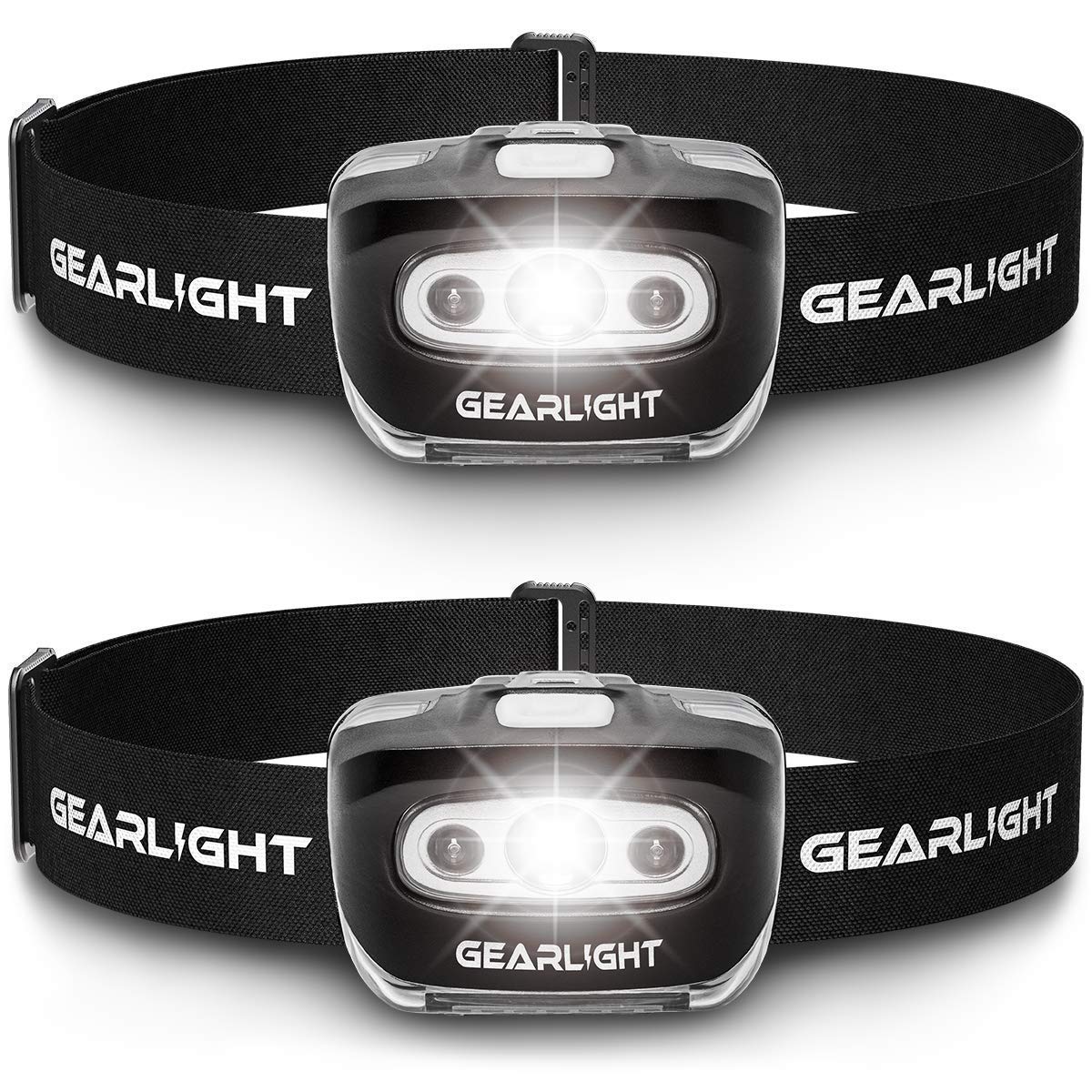 GearLight S500 LED Headlamp [2 Pack] + GearLight S1050 LED Tactical Flashlight [2 Pack]