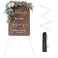 Easel Stand for Wedding Sign Poster 63'' Instant Display Easel for Floor Adjustable Metal Art Easel White