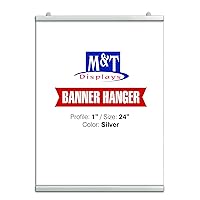 M&T Displays Snap Poster Clamp Rail Set for 24