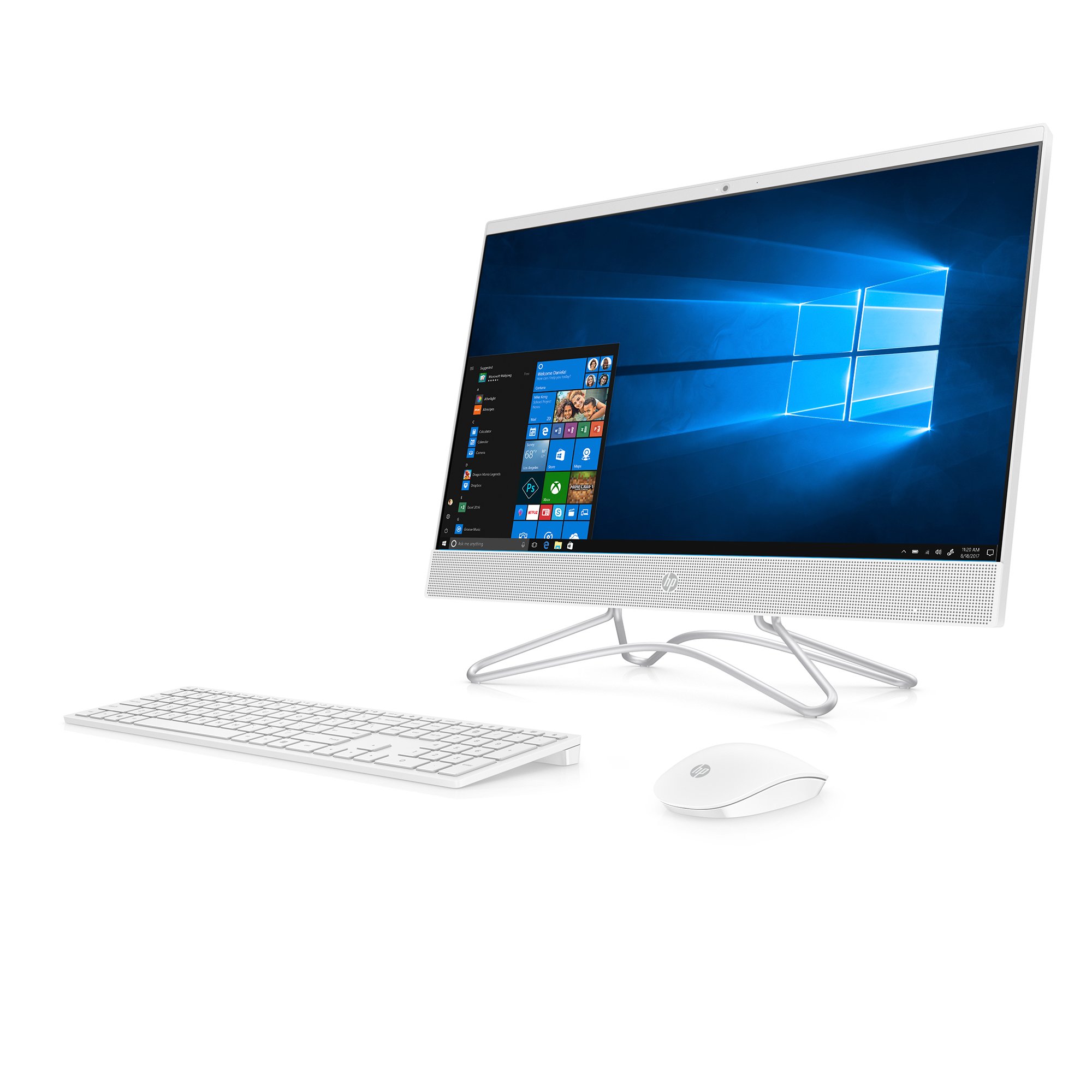 HP 24-Inch All-in-One Computer, Intel Core i5-8250U, 12GB RAM, 1TB Hard Drive, Windows 10 (24-f0060, White)