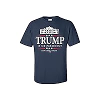 Political Trump is My President Keep America Great Adult Short Sleeve Tee Shirt Black