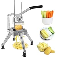 Commercial Vegetable Fruit Chopper 3/8″ Blade Professional Food Dicer Kattex French Fry Cutter Onion Slicer Stainless Steel for Tomato Peppers Potato Mushroom Upgrade Style 3/8