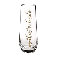 Lillian Rose Mother of Bride Stemless Champagne Wedding Toasting Glass, 1 Count (Pack of 1), Gold