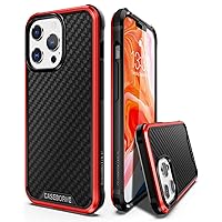 CaseBorne R Compatible with iPhone 13 Pro Max Case - Shockproof Protective, Military Grade 12ft Drop Tested, Durable Aluminum Frame, Aramid Fiber - Red