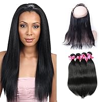 Unprocessed Human Hair Extensions Virgin Hair Bundles Silky Straight Brazilian Hair Weft Weave 4 Bundles Natural Black 10
