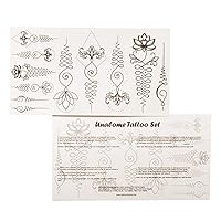 10 x 11-Piece Unalome Tattoo Set - 110 Buddhist Symbols - Henna - Body Tattoo (10)