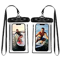 YSSOA Waterproof Cell Phone Pouch Case - 2 Pack Universal Dry Bag for iPhone 13 12 11 Pro Max Mini XS XRx8 7 6S, Samsung Galaxy, Up to 7.0, Black