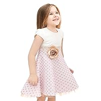 Lilax Little Girls' Sparkle Polka Dot Twirl Dress 4T Pink