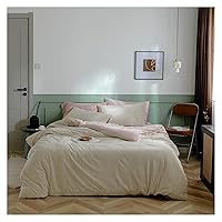 Bedding Sets, Comforter Sets Four Piece Winter Thick Warm Velvet Solid Color Bedding Quilt Cover Pillow Case Bed Sheet Set Home Textiles (Color : E, Size : 1.8M Bed (4pcs))