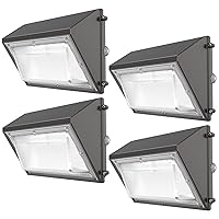 120W 4Packs LED Wall Pack Light with Dusk-to-Dawn Photocell, Ideal Outdoor Security Lighting Commercial and Industrial LED Wall Lights for Parking lot Garage Warehouse Factory ETL Listed