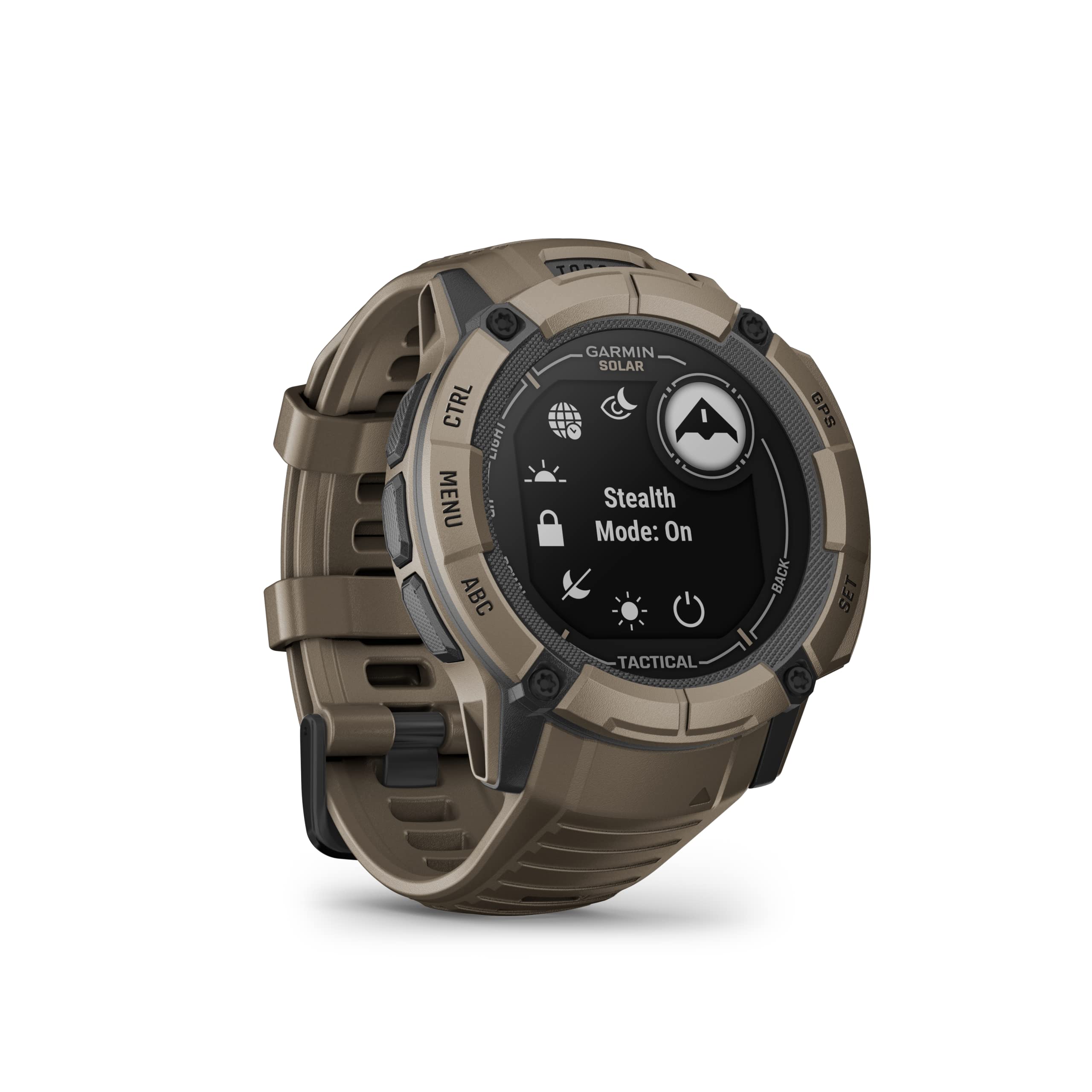 Garmin Instinct 2X Solar - Tactical Edition, Rugged GPS Smartwatch, Built-in Flashlight, Ballistics Calculator, Solar Charging Capability, Coyote Tan