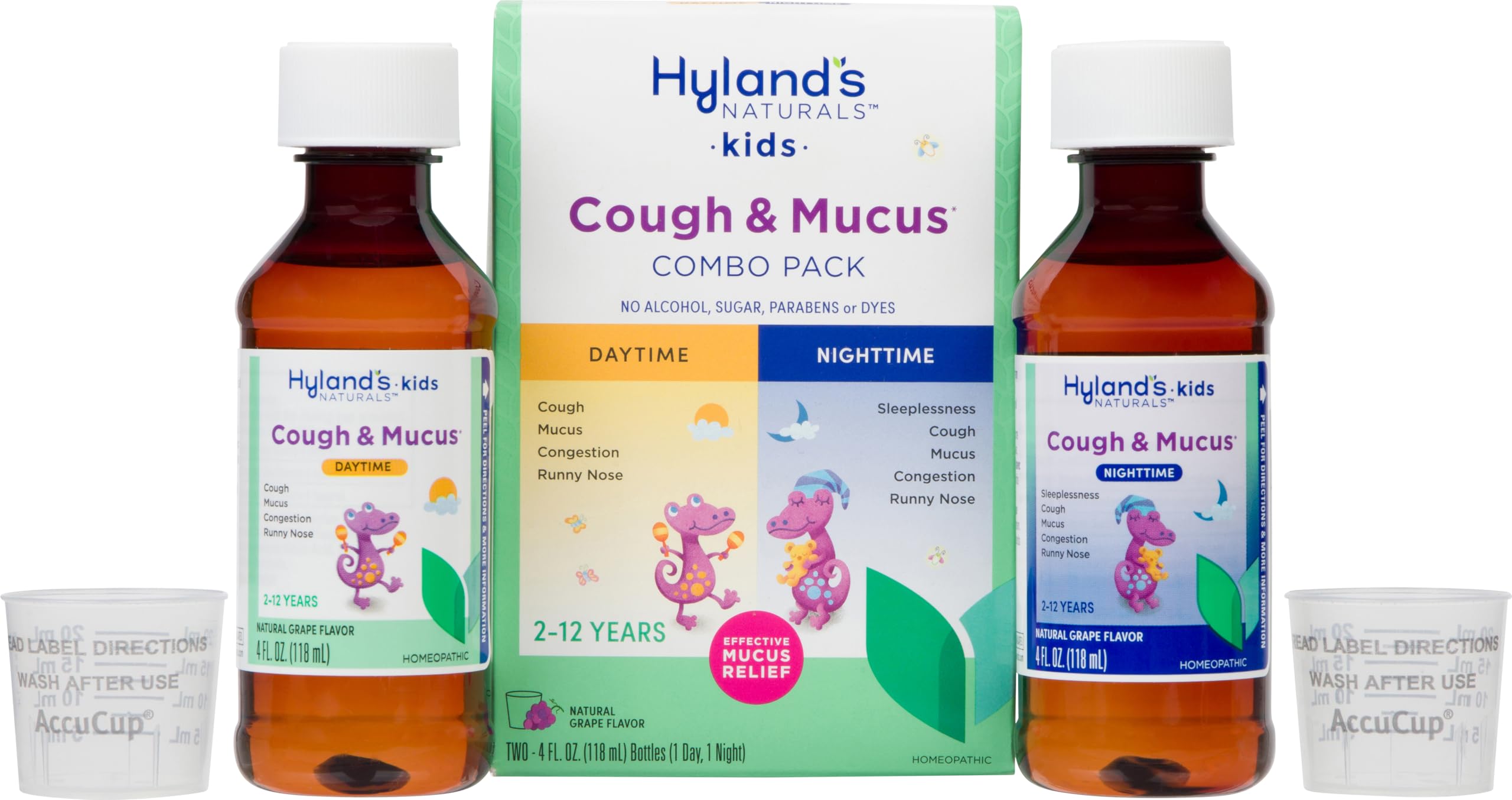 Hyland's Naturals Kids Cough & Mucus Daytime & Nighttime Combo Pack & Naturals Kids Stuffy Nose & Sinus Tablets