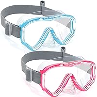 Vvinca Kids-Goggles with Nose Cover, Diving Mask Elastic Fabric Strap Anti Fog Anti Shattered Lens for Kids Swim Goggles 3-14