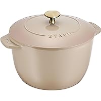 staub La Cocotte de GOHAN Linen Z1026-009 Linen L Brass Knob Specifications 7.9 inches (20 cm) Rice Pot, Rice Cooker, 3 Pieces, Induction Compatible, Japanese Authentic Product with Serial Number