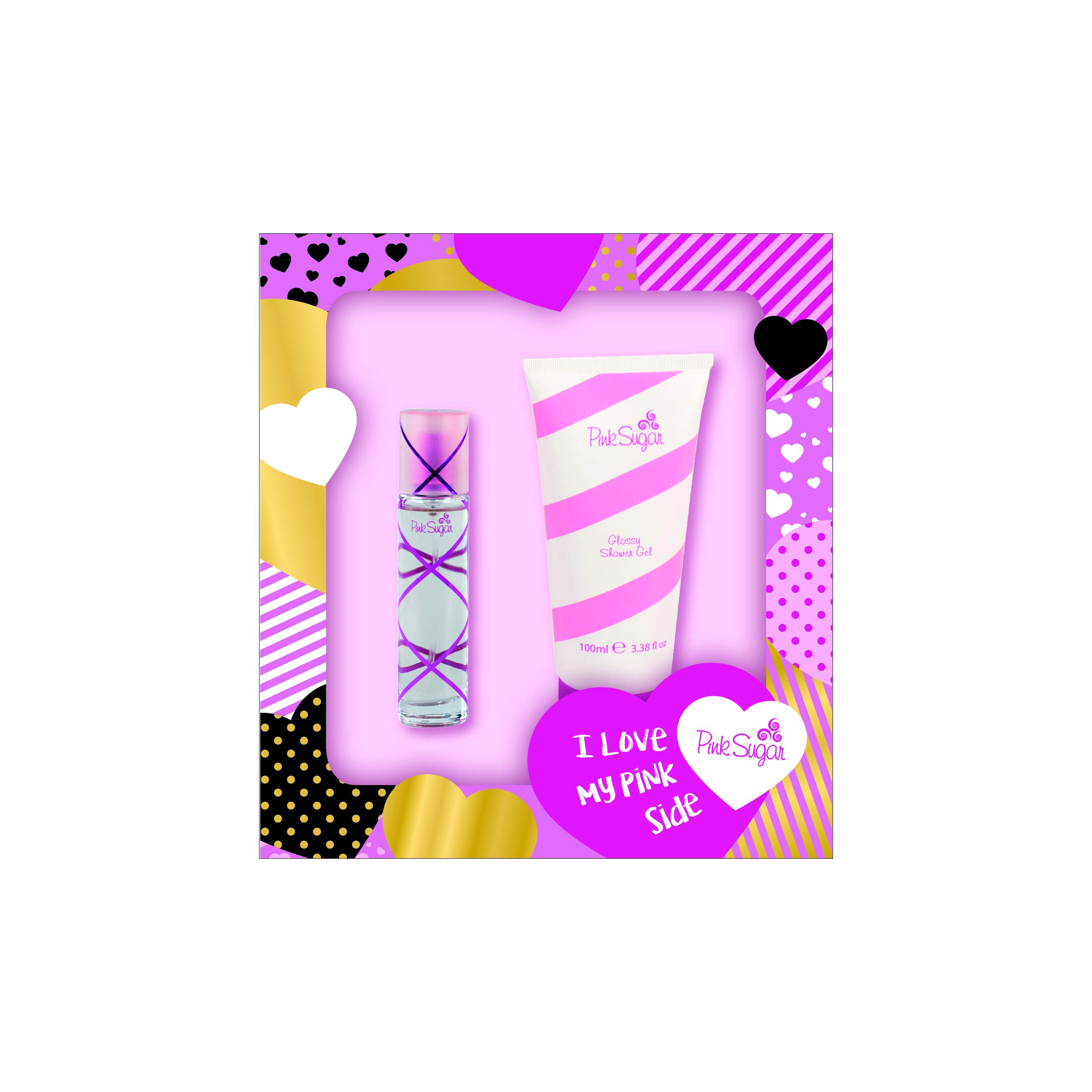 Pink Sugar 2 Pc Gift Set for Women, Travel Size Eau de Toilette Perfume + Shower Gel