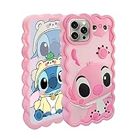 Cases For Phone 14 Pro Max/15 Pro Max Case, Stich Cute 3D Cartoon Cool Soft Silicone Animal Character Waterproof Protector Boys Kids Girls Gifts Cover Housing Skin for iPhone 15 Pro Max/14 Pro Max