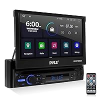 Car Stereo Video Receiver - Multimedia Disc Player, BT Wireless Streaming, Hands-Free Talking, Motorized Fold-Out 7” Touchscreen Display, Multimedia MP4/MP3/USB/AM/FM Radio, Single DIN - PLTS79DUB.6