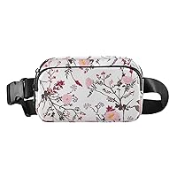 Floral Flowers Watercolor Fanny Packs for Women Men Belt Bag with Adjustable Strap Fashion Waist Packs Crossbody Bag Waist Pouch Waist Packs Hip Bumbags for Hiking