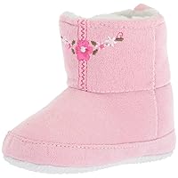 Luvable Friends Baby-Girl's Embroidered Suede Boot Crib Shoe
