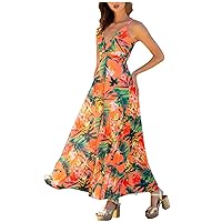 Girls Dresses,Ladies Summer Elegant Colored Printed Strap Casual Dress Dresses for Women Party Casual