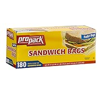 Disposable Plastic Sandwich Bags with Fold Close Top 720 Bags, Great for Home, Office, Vacation, Traveling, Sandwich, Fruits, Nuts, Cake, Cookies, Or Any Snacks (4 Packs)