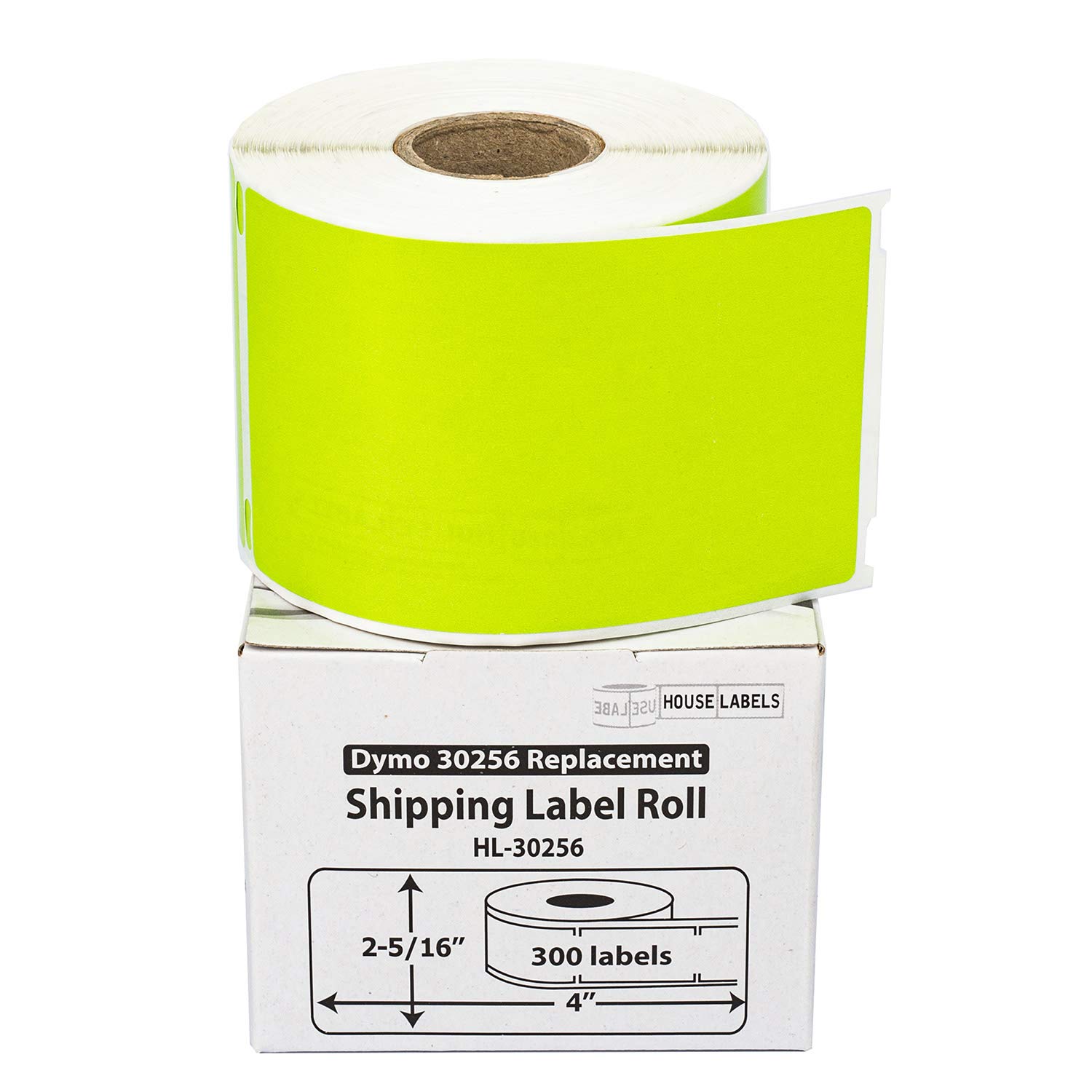 HOUSELABELS Compatible DYMO 30256 Green Shipping Labels (2-5/16" x 4") Compatible with Rollo, DYMO LW Printers, 25 Rolls / 300 Labels per Roll
