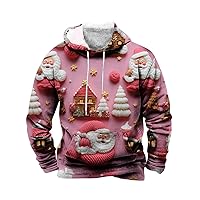 Men Ugly Christmas Sweater Funny 3D Print Fashion Hoodies Casual Long Sleeve Pullover Holiday Sweatshirt Novelty Tops