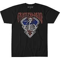 Liquid Blue Unisex-Adult Standard Grateful Dead Bertha Icon Skull & Roses T-Shirt