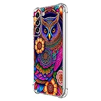 Galaxy S21 FE 5G Case,Colorful Owl Mandala Flower Drop Protection Shockproof Case TPU Full Body Protective Scratch-Resistant Cover for Samsung Galaxy S21 FE 5G