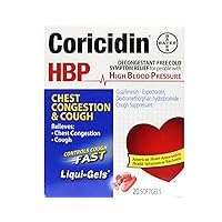 Coricidin HBP Chest Congestion & Cough Liquid Soft Gels, 20 ct